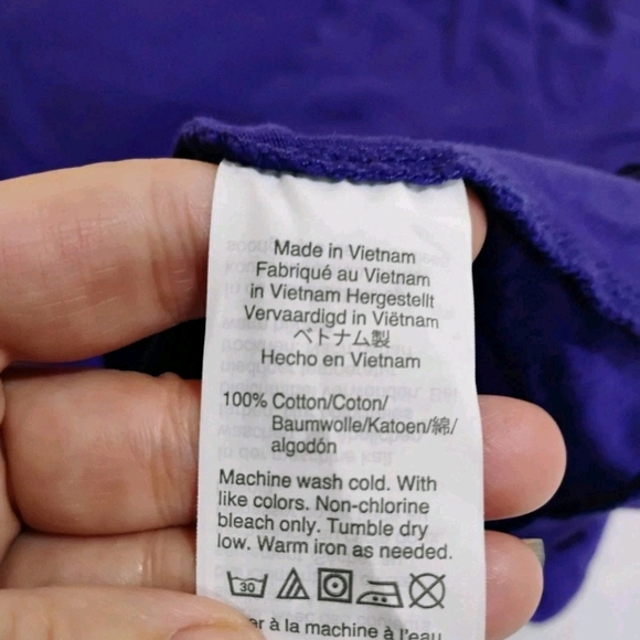 J. Crew Women's V-Neck Short Sleeve Tee - Deep Purple - Picture 3 of 6